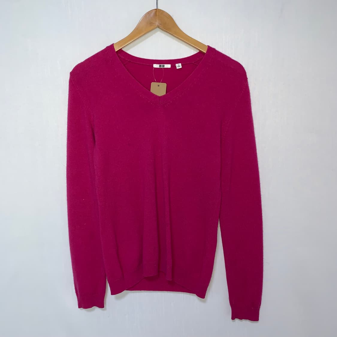 유니클로 빈티지 캐시미어 100 니트 스웨터 브이넥 핑크 M 상품이미지2