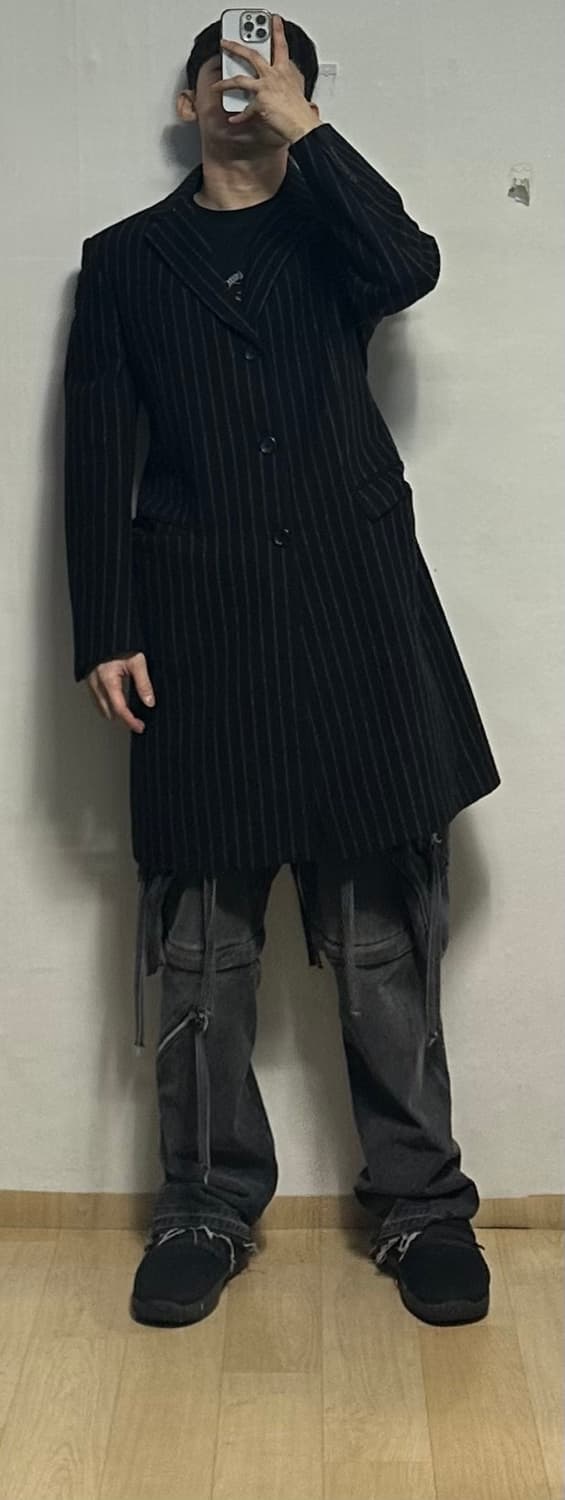 DKNY 스트라이프 캐시미어 블랜드 싱글코트 상품이미지5