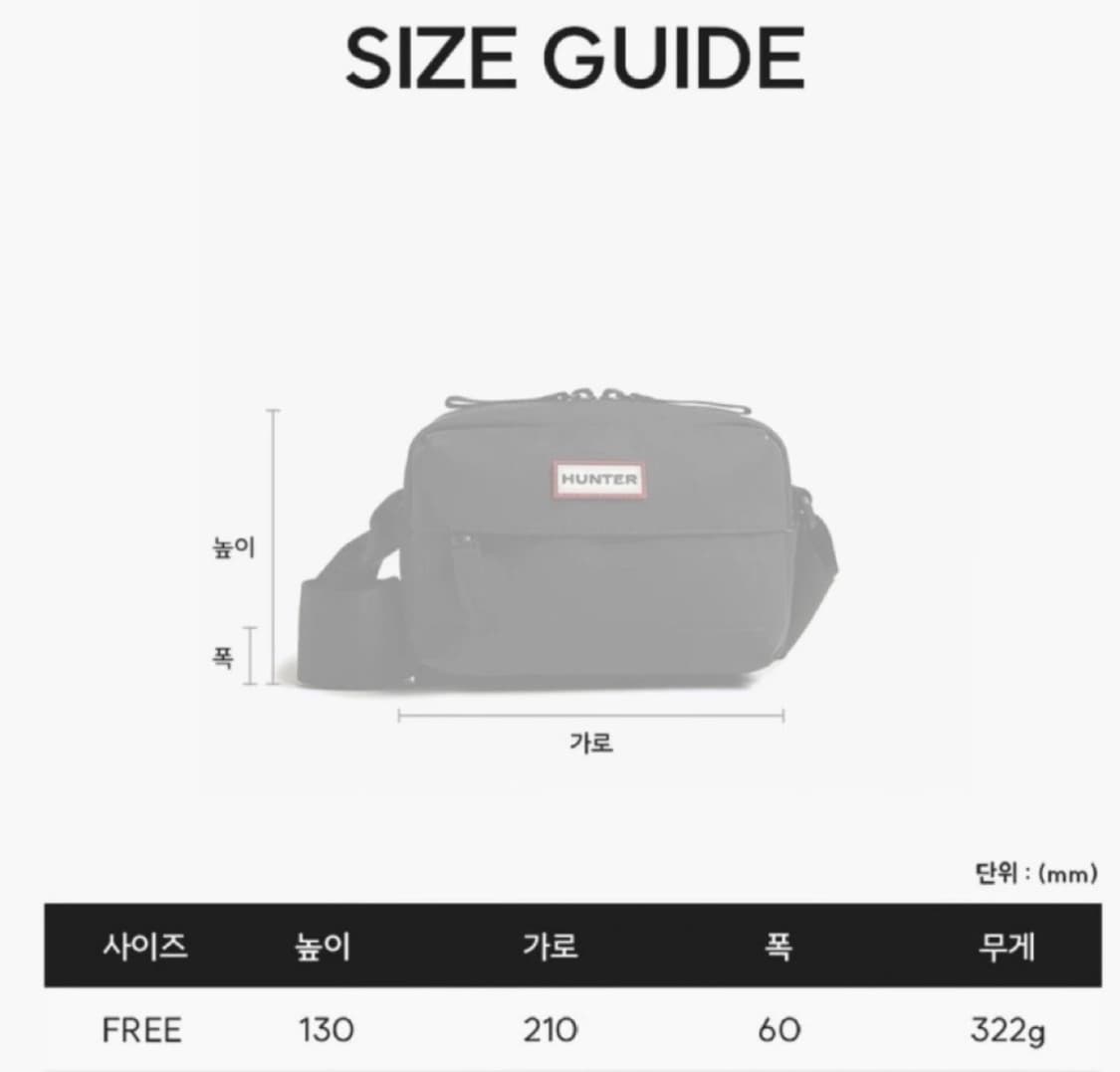 Hunter 헌터 오리지날 러버라이즈드 미니 크로스백 블랙 상품이미지2