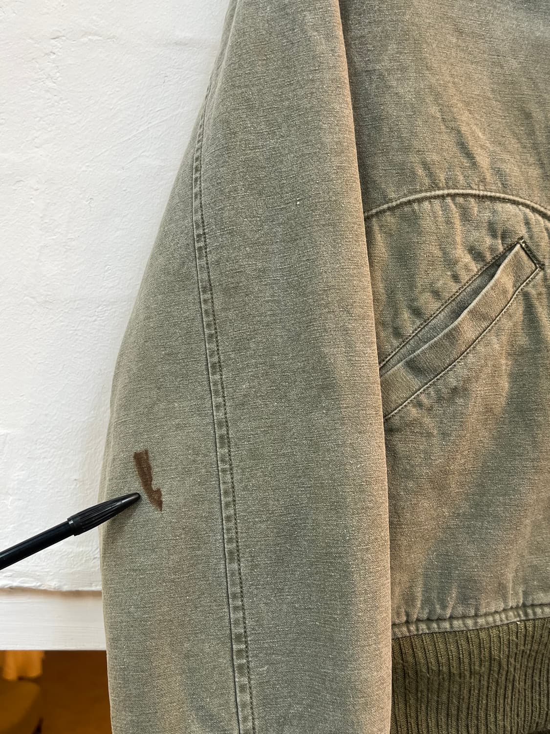 US-JOAN 올리브 그린 밀리터리 봄버 자켓 M 상품이미지5