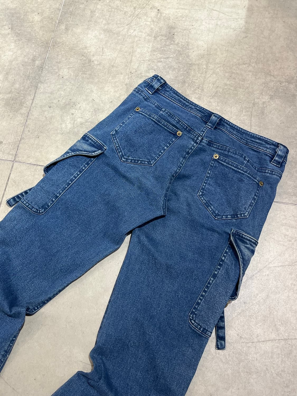 일본 빈티지 카고 스냅버튼 부츠컷 데님 팬츠 상품이미지10