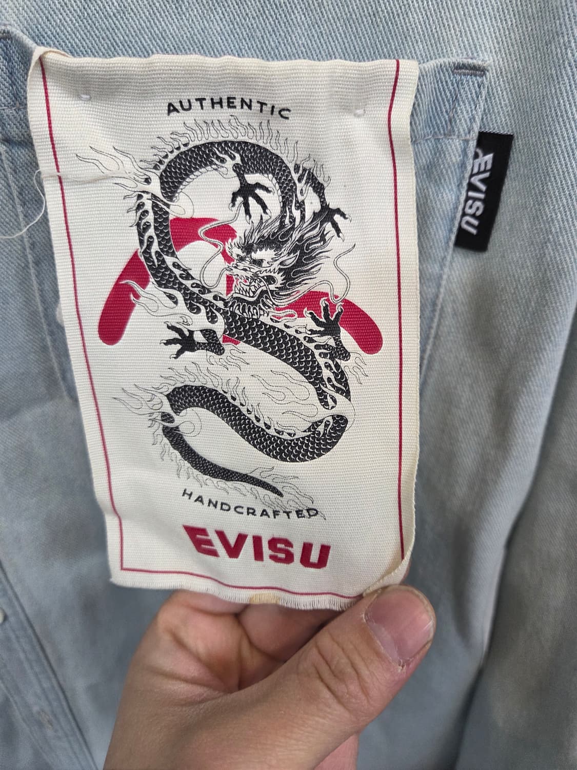 에비수 레더 로고 연청 데님셔츠 긴팔 xl 상품이미지4