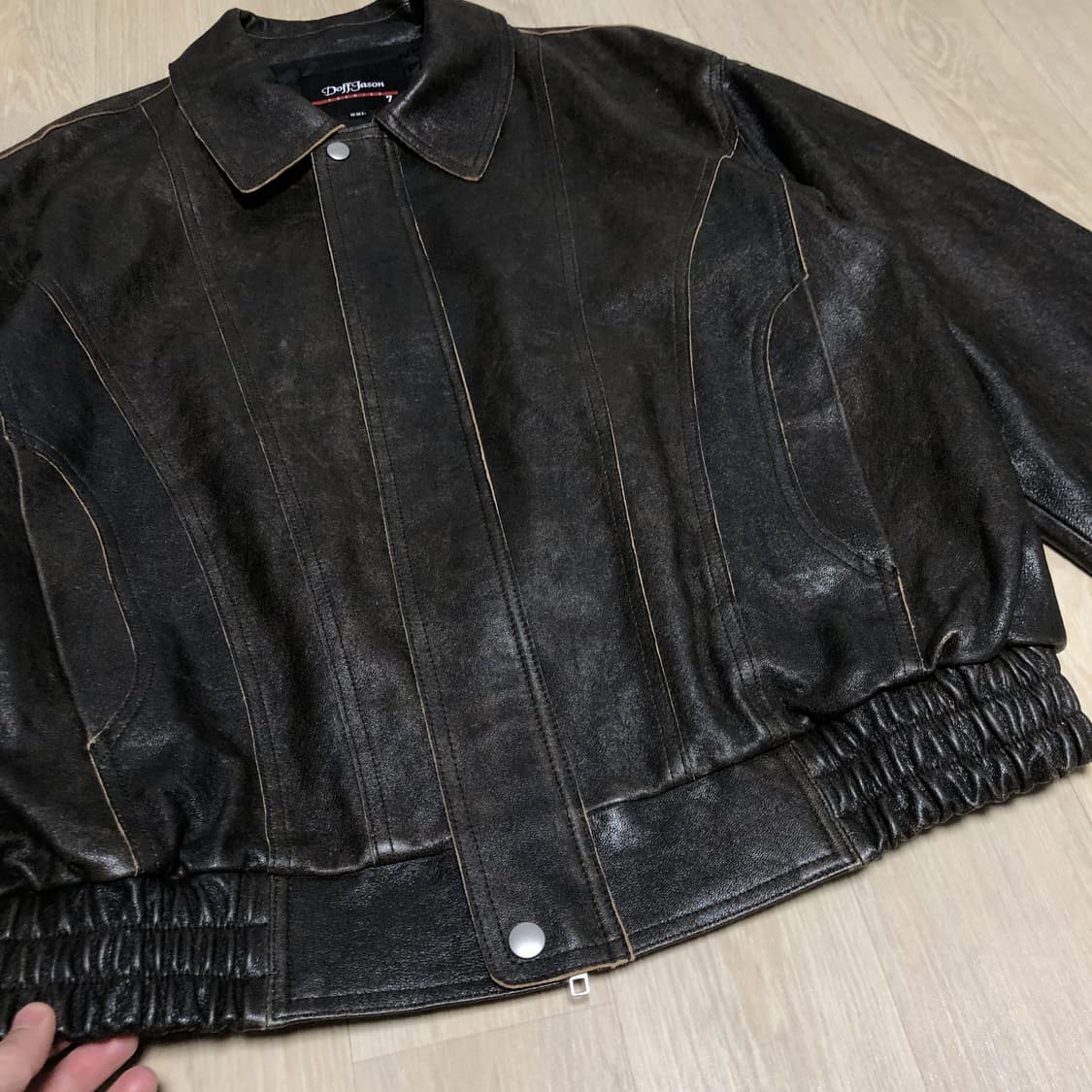 (XXL) 도프 제이슨 프리미엄 램스킨 베지터블 컷오프 커브드 보머 자켓 상품이미지2