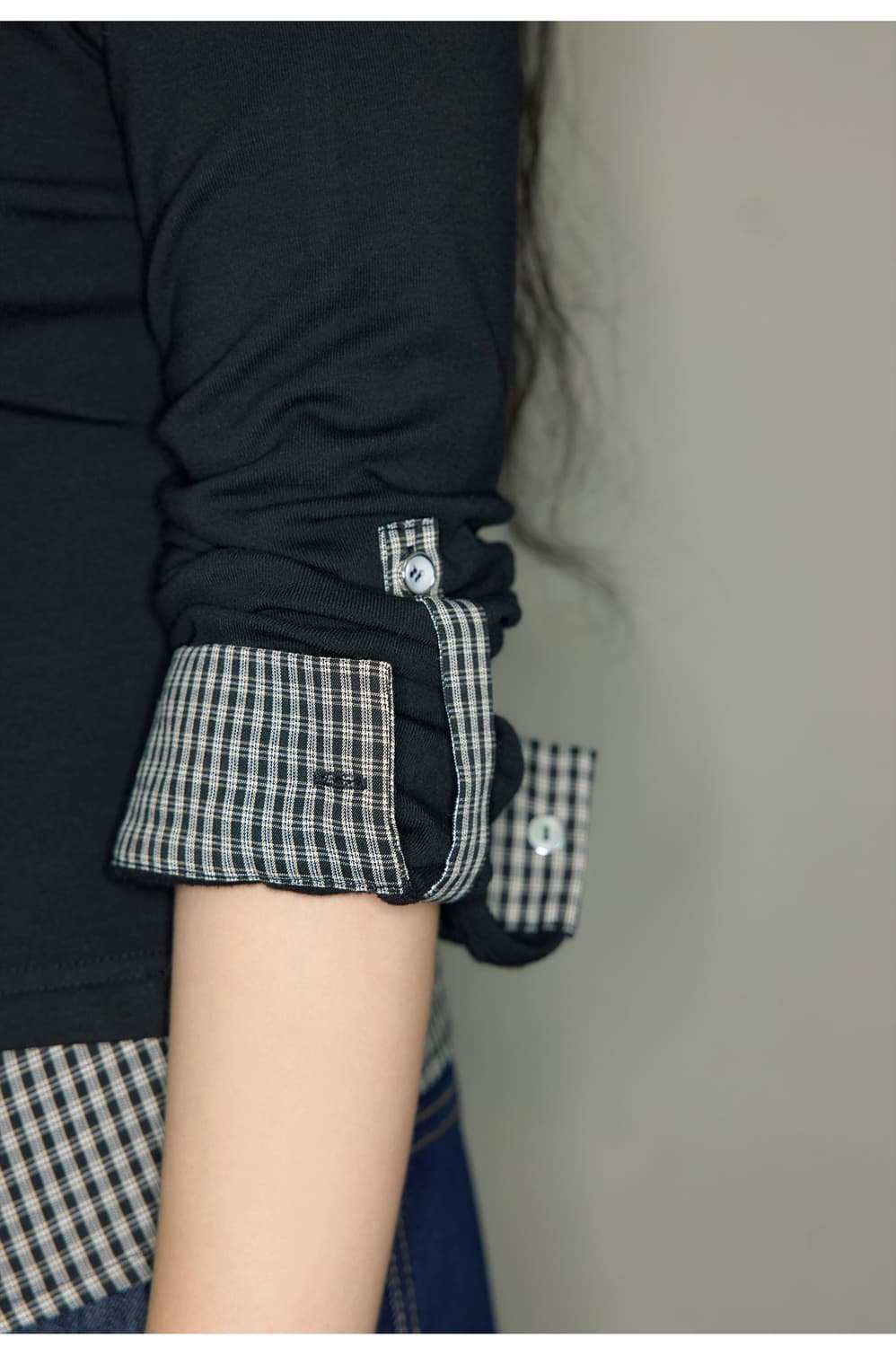 Lyuocheng Checkboard Polo Shirt <Black> 상품이미지3