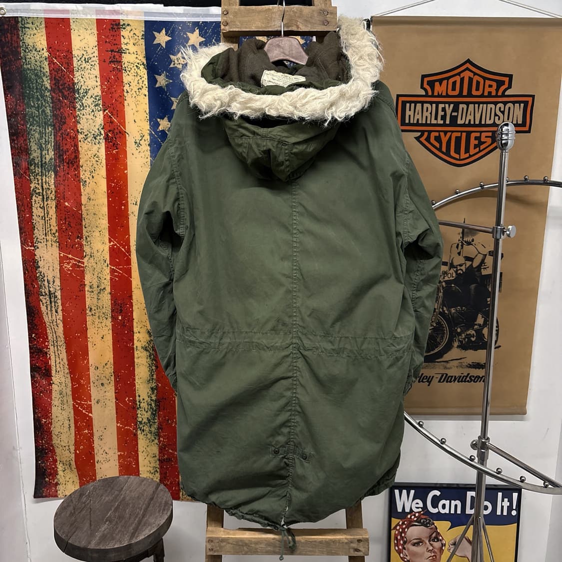 70s 오리지널 밀리터리 M-65 피쉬테일 파카 후드 황금사이즈 N492 상품이미지2