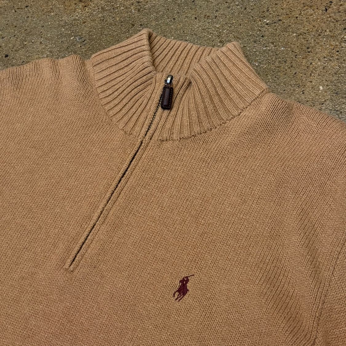 90s USA 빈티지 폴로랄프로렌 헤비코튼 반집업 니트  상품이미지4