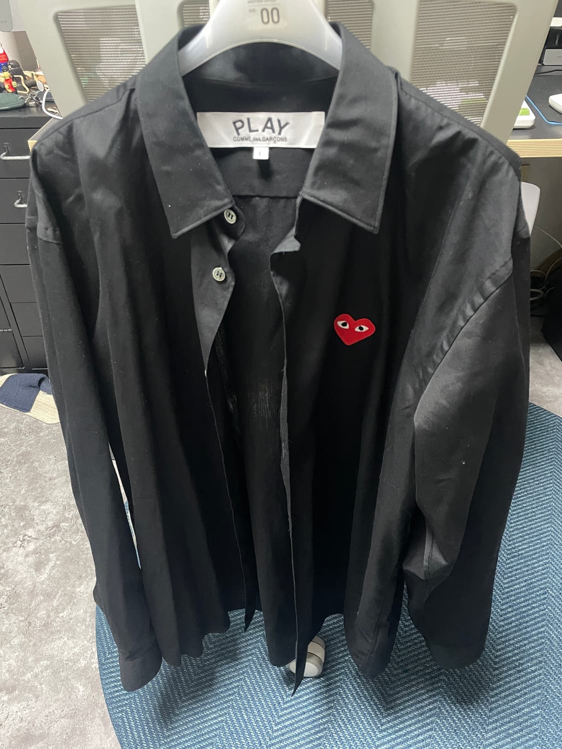[L]꼼데가르송 와펜 코튼 셔츠 블랙 꼼데 상품이미지1