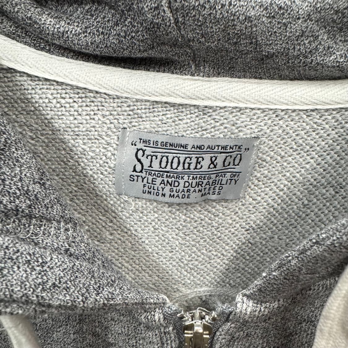 스투지앤코 후드 집업 후면 레터링 로고 포인트 그레이 상품이미지6