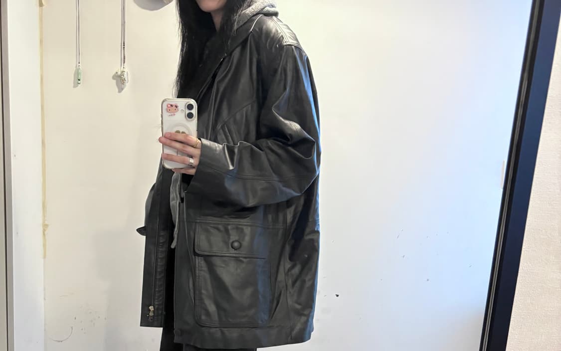 japan vintage leather jacket 상품이미지3
