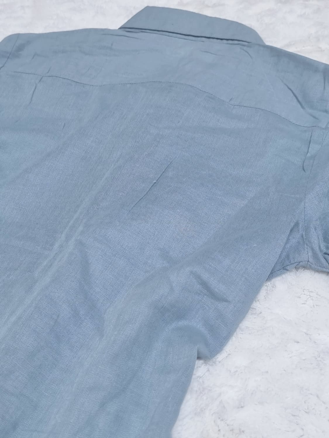 일본 빈티지 브랜드 하늘색 레이스 블라우스 셔츠 반발 일브 모리 상품이미지4