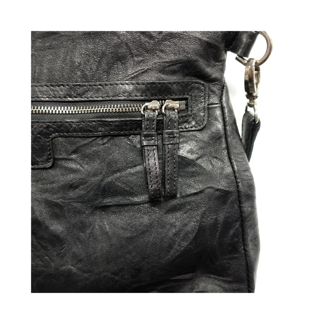 EDITION PARIS 메탈 버클 블랙 레더 빅 토트 숄더백 상품이미지5