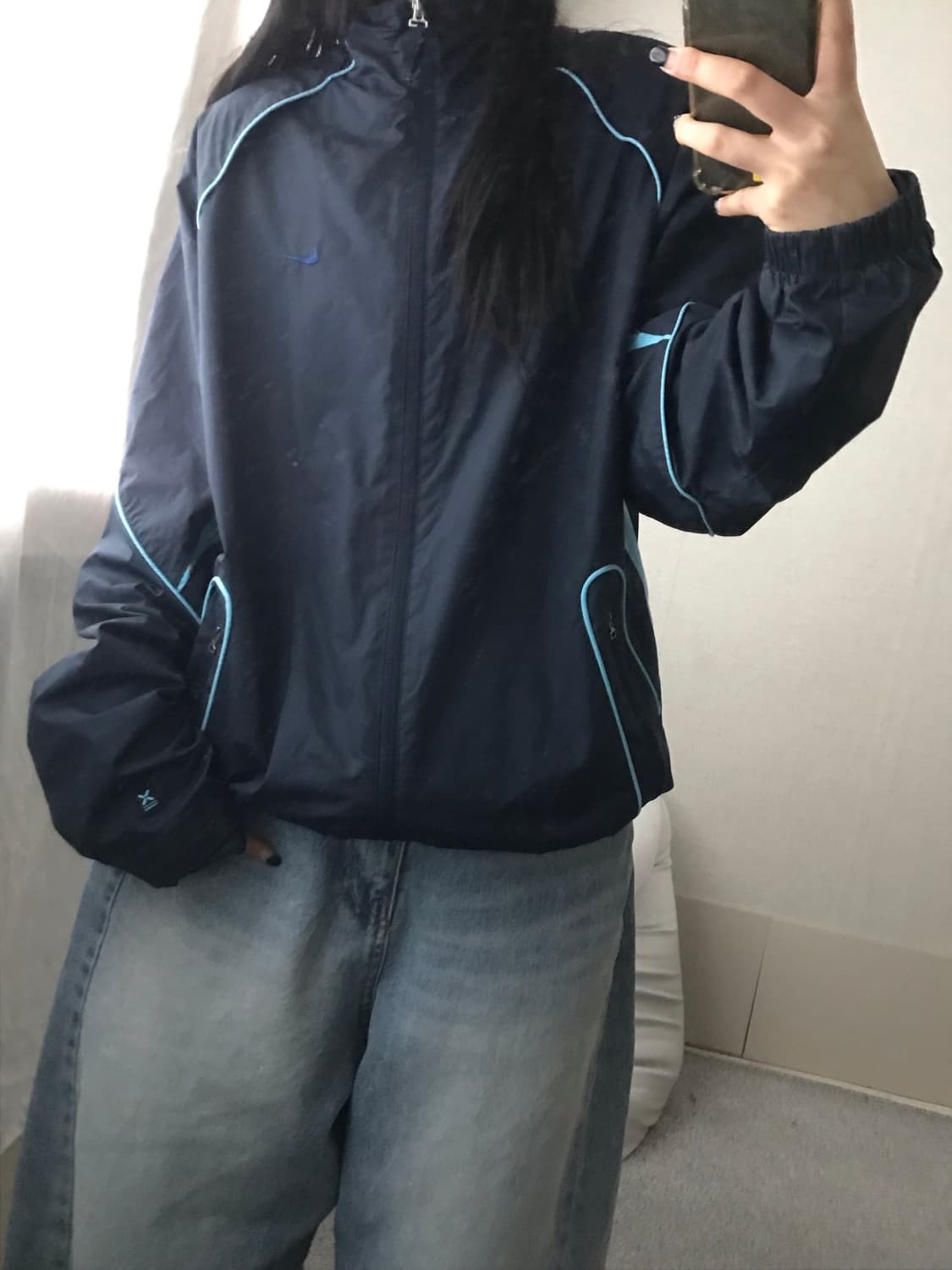 나이키 네이비 연하늘 바람막이 상품이미지5