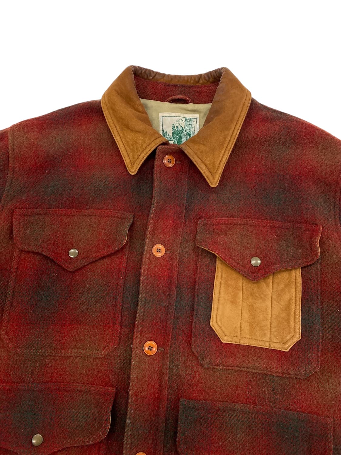 8-90’s 골든베어 울/레더 헌팅 크루즈 자켓 상품이미지3