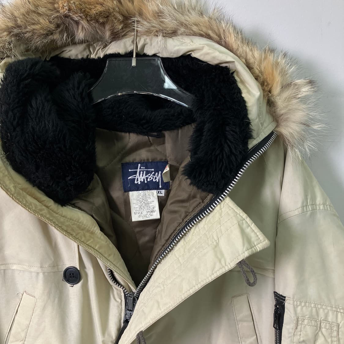 스투시 아이보리 N-3B 패딩 파카 XL 상품이미지4