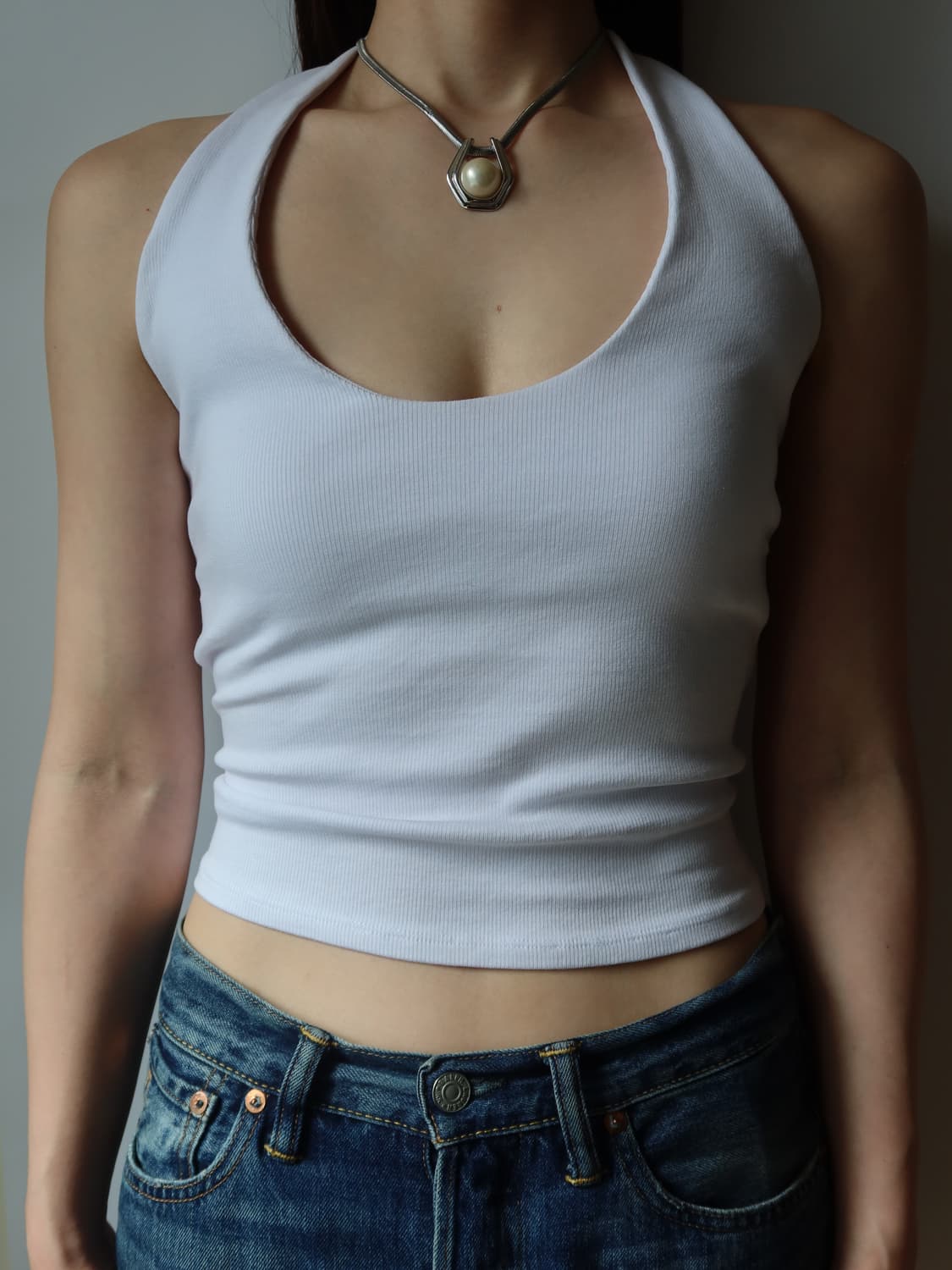 steel pearl pendant necklace 상품이미지2