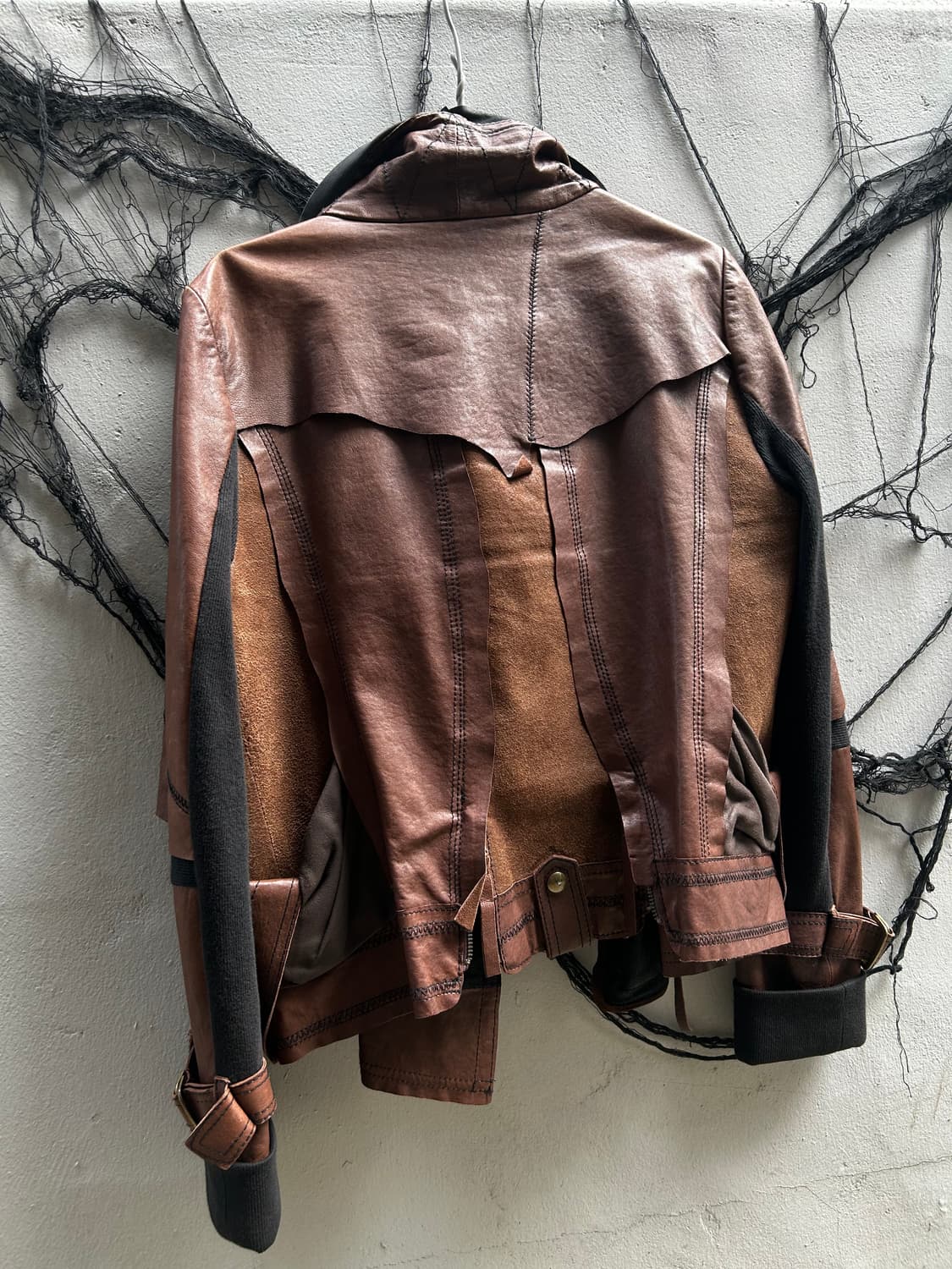 *rare design* OJE 00s 락시크 디테일 브라운 가죽자켓 상품이미지5