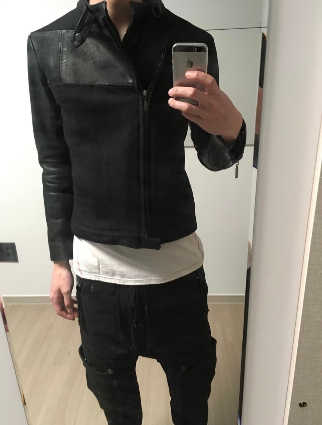 Yasuyki ishii leather sleeves jacket 상품이미지4