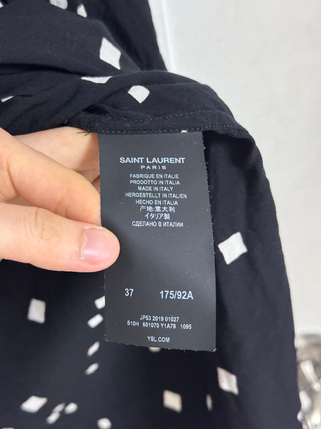 생로랑 스퀘어 패턴 비스코스 반팔 셔츠 상품이미지5