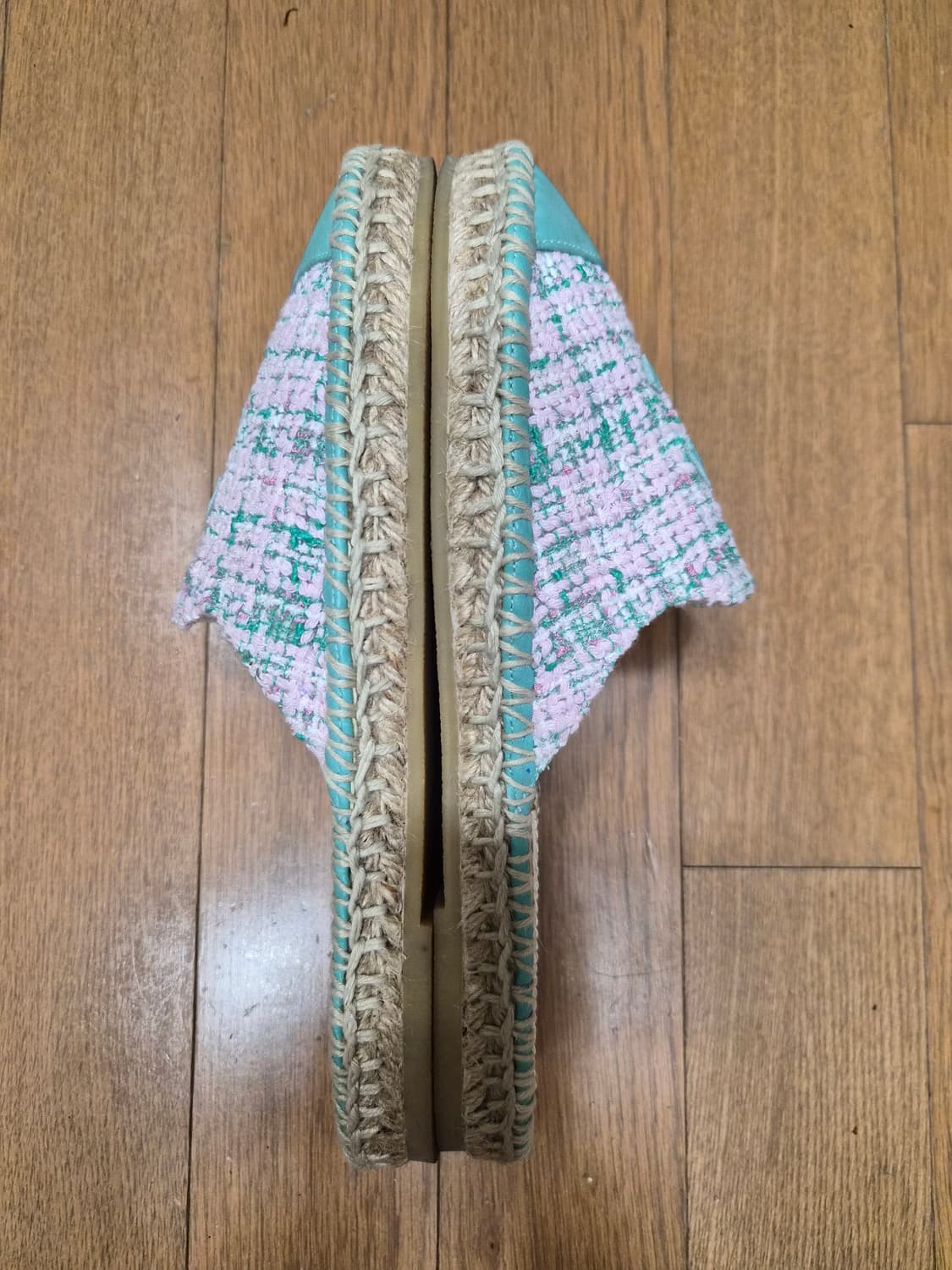 (정품) 샤넬 CC로고 트위드 에스파듀 37사이즈 (명품 여자 슬리퍼 샌 상품이미지5