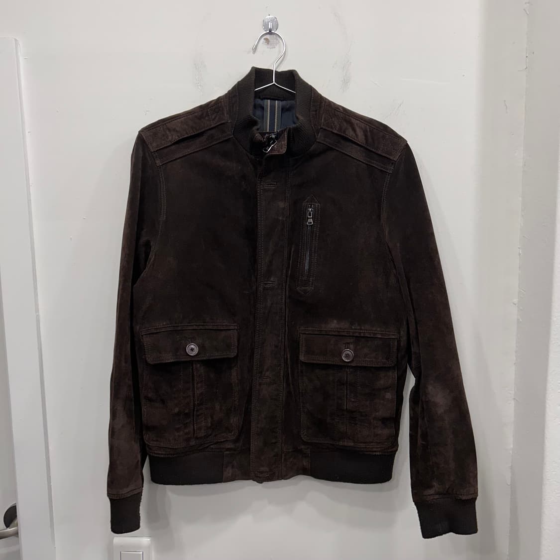 H.E by MANGO 차이나카라 스웨이드 집업 자켓 상품이미지2