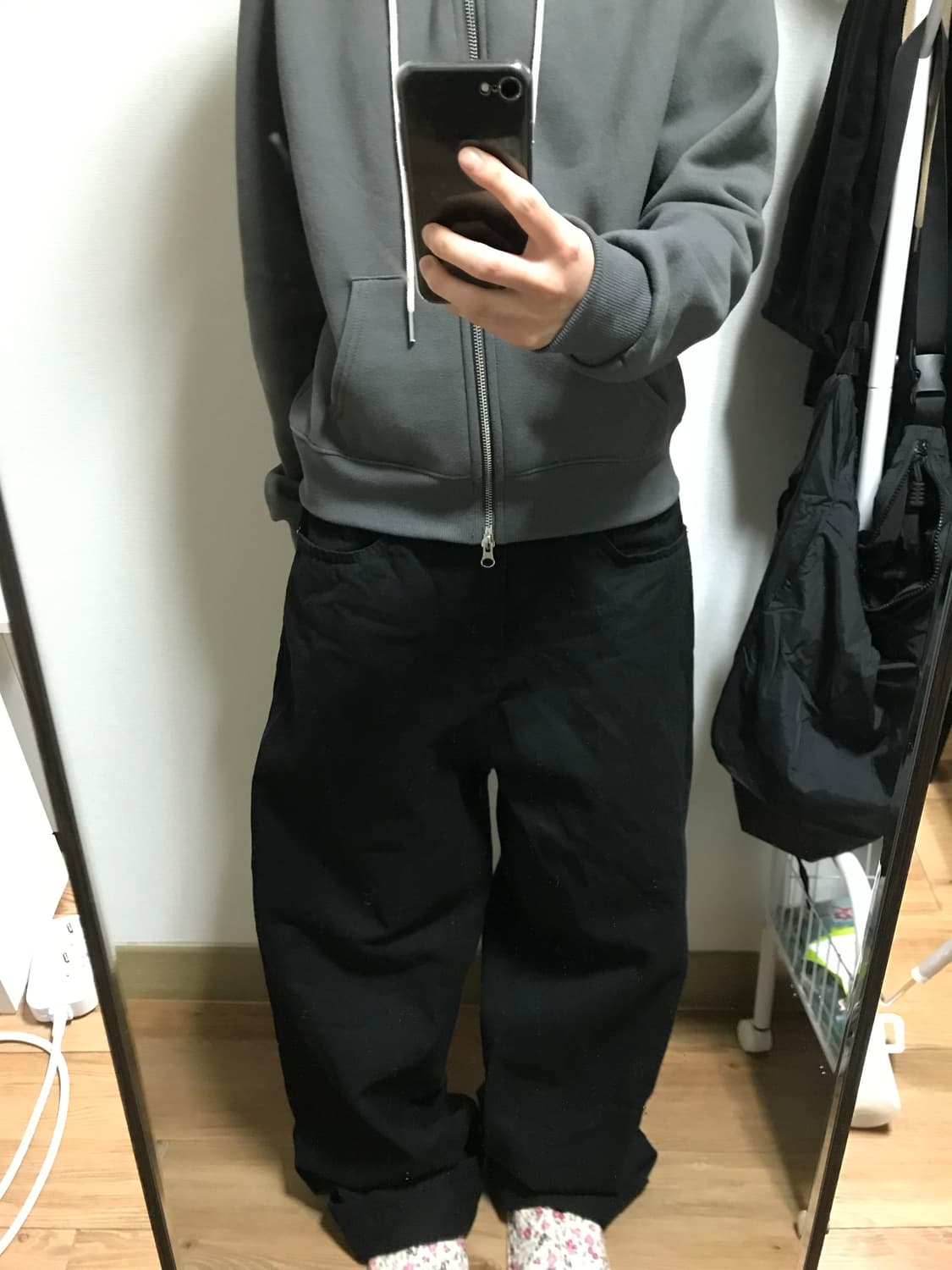 블랙 면데님 상품이미지3