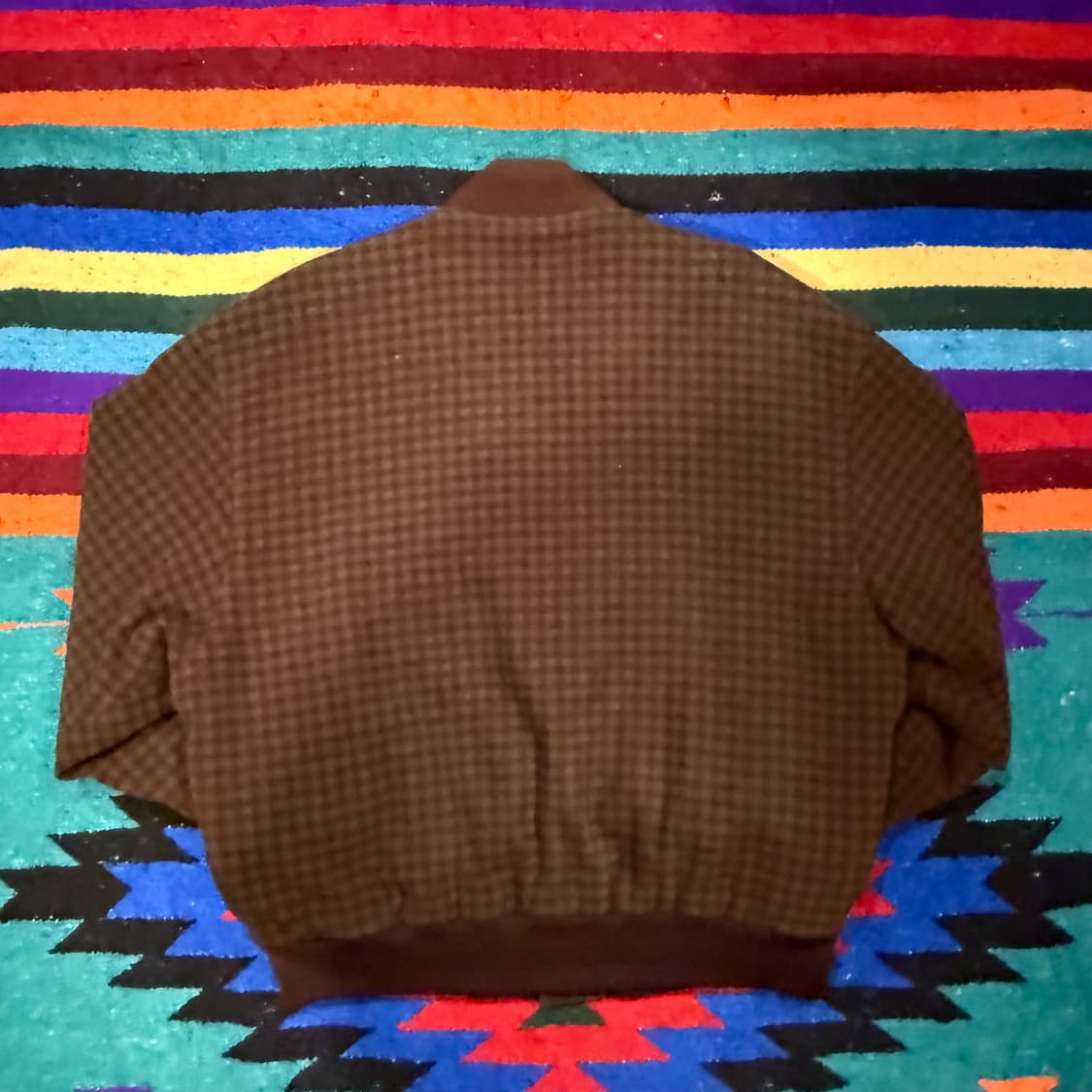 Lanvin paris 빈티지 울 해링본 체크 봄버 자켓 105-110 상품이미지3