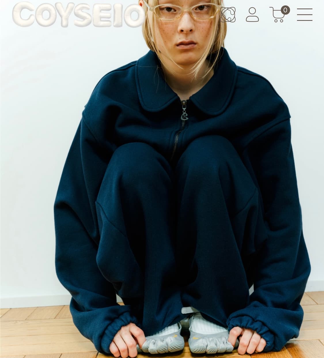 coyseio 038 round track zip up navy 상품이미지3