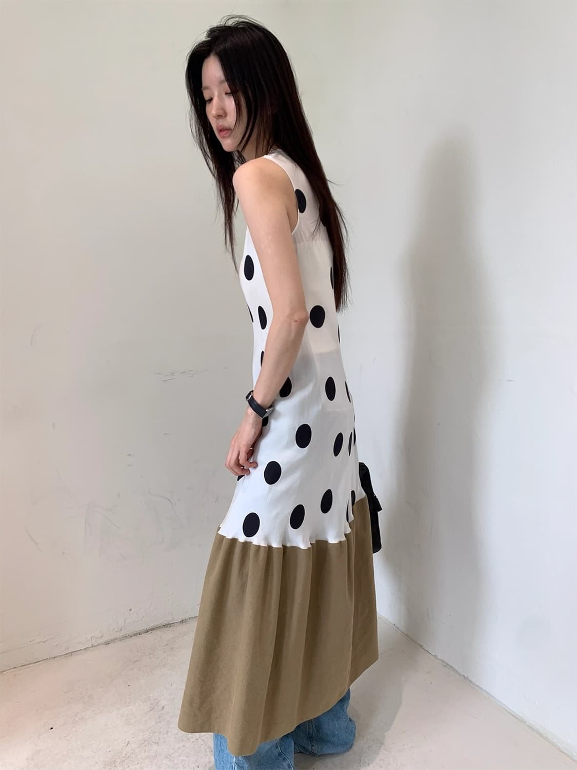 MAISON MARGIELA DOTS SILK MAXI DRESS 상품이미지2