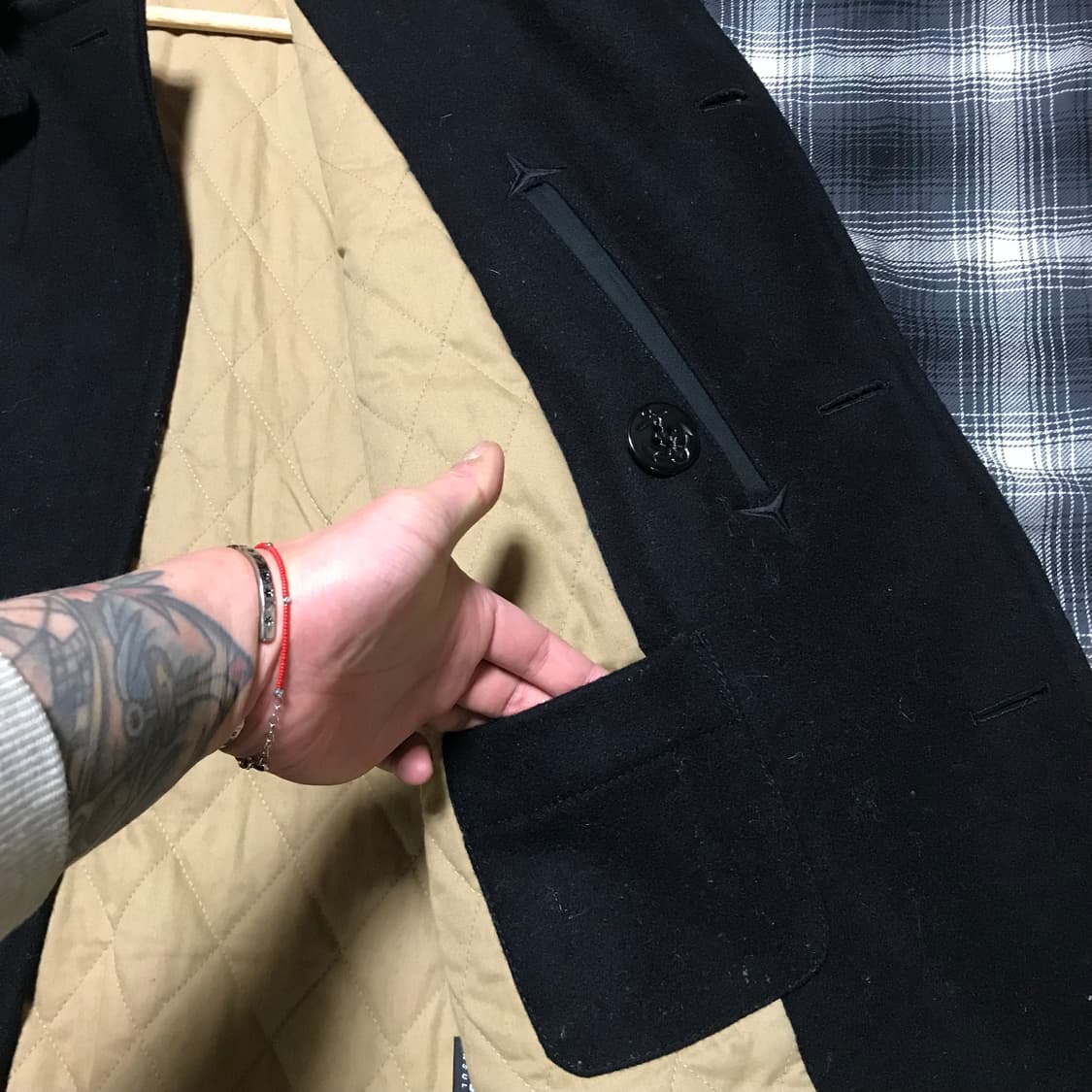 90s 제이크루 밀리터리 복각 헤비 울 피코트 블랙 상품이미지7