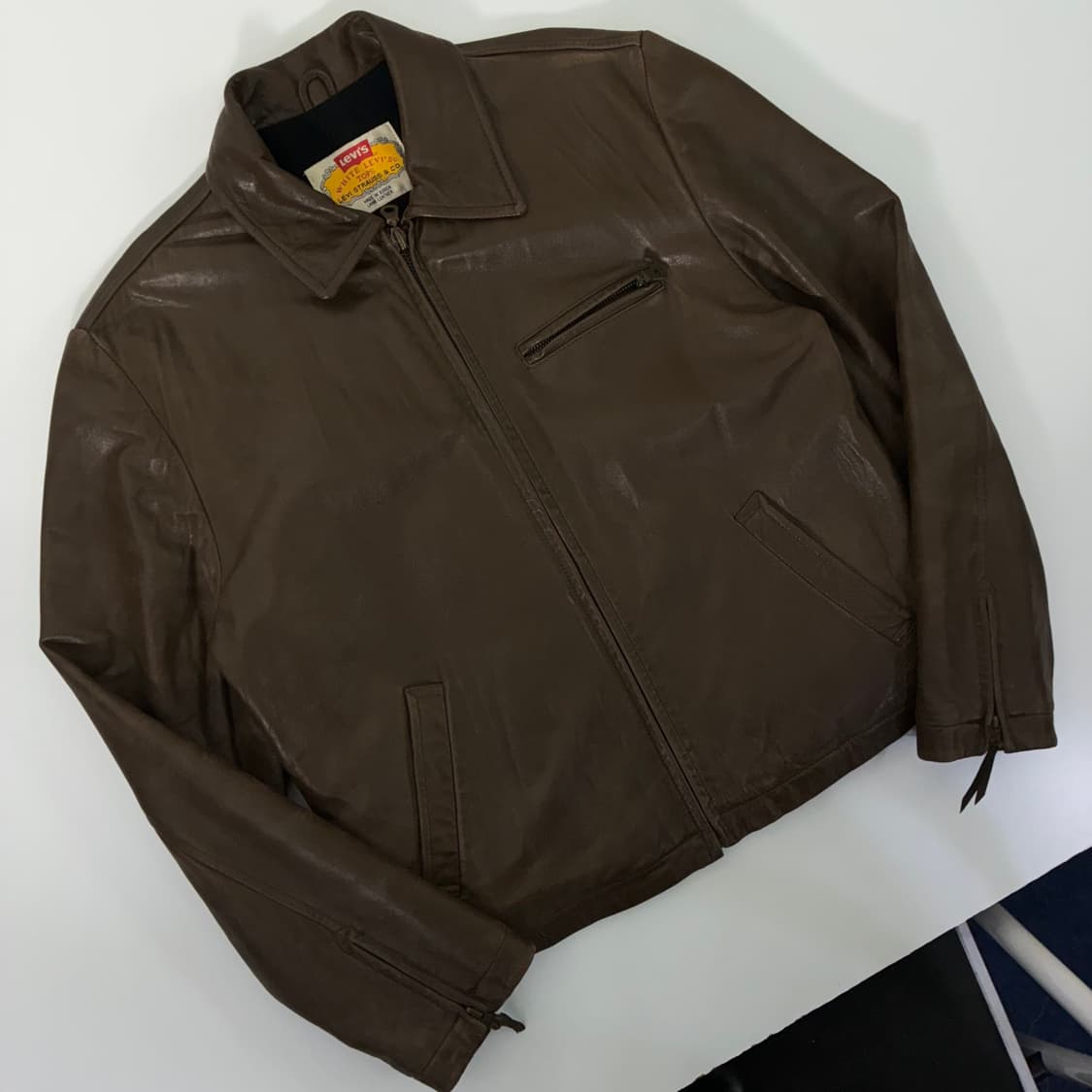 Levi's 리바이스 90‘s 1세대 브라운 쉽스킨 레더 자켓 상품이미지2