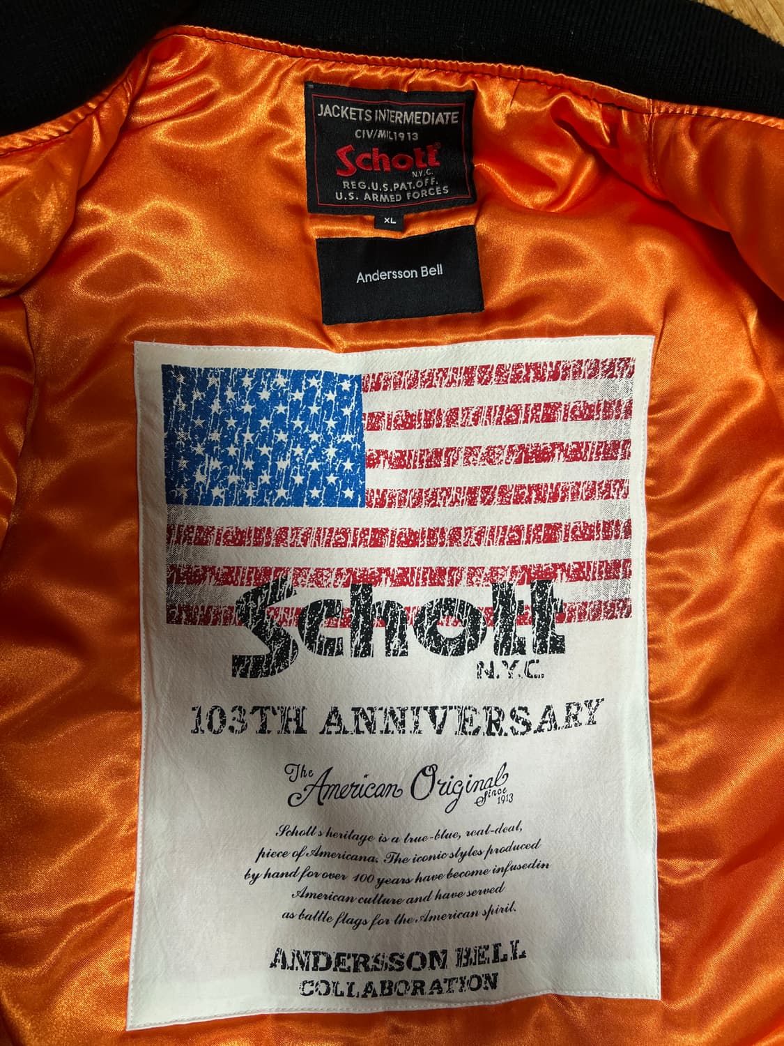 XL) Schott 앤더슨벨 콜라보 MA-1 상품이미지3