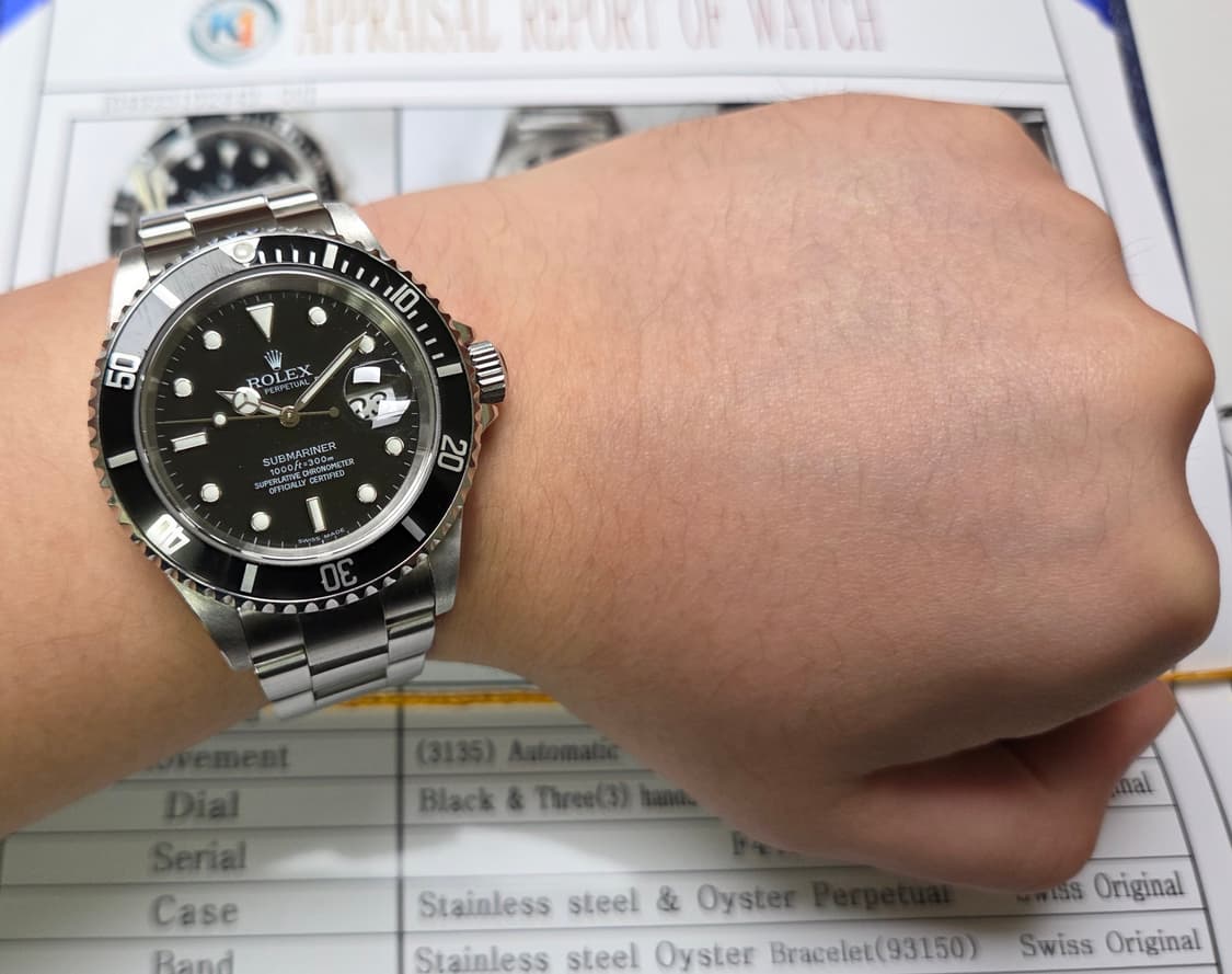 롤렉스 서브마리너 구구섭 16610 데이트 블랙스틸 (감정서 포함) 상품이미지9