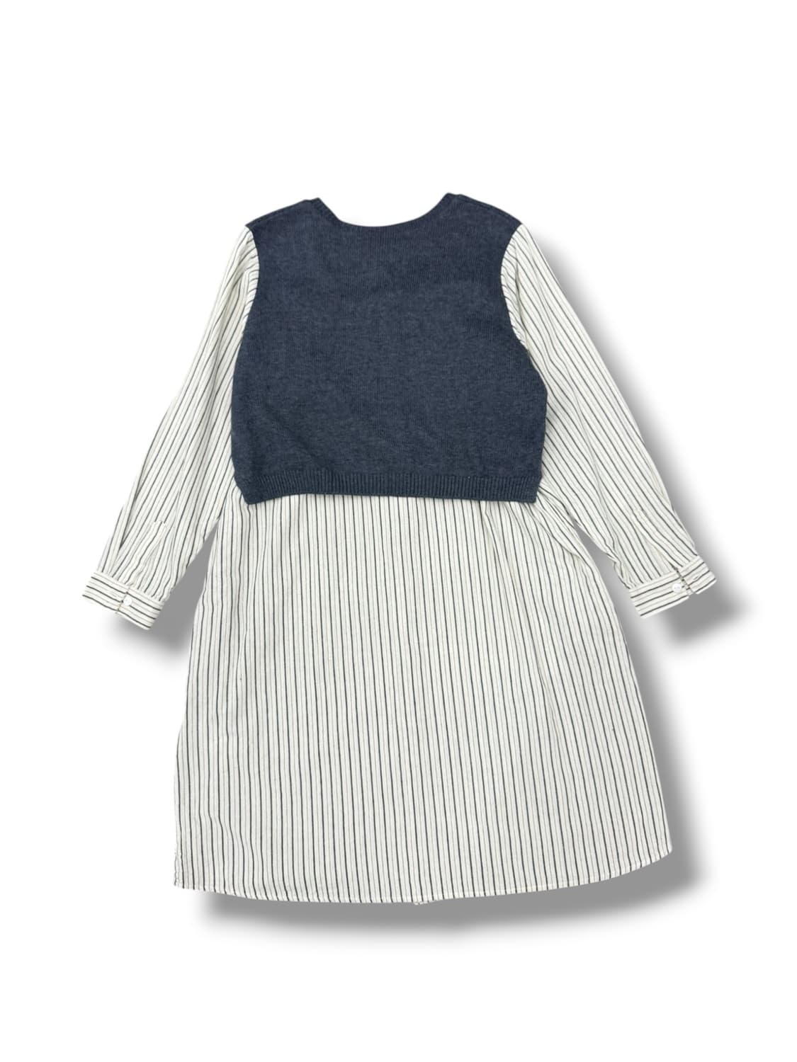 빔즈 하트 스트라이프 니트 배색 원피스 상품이미지2