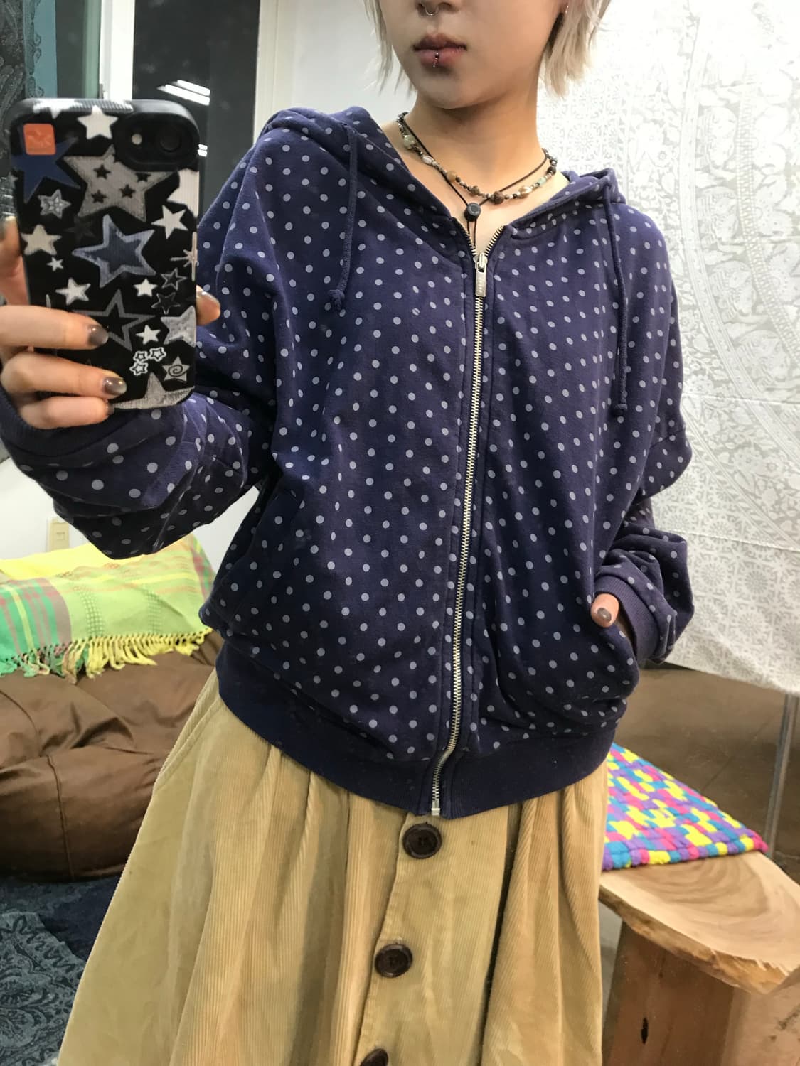 코데즈컴바인 여성 도트 후드집업  상품이미지1