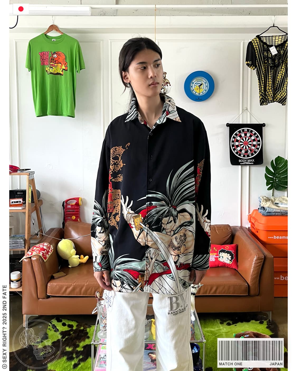 90-00s MATCH ONE  Samurai Spirits Shirt 상품이미지1
