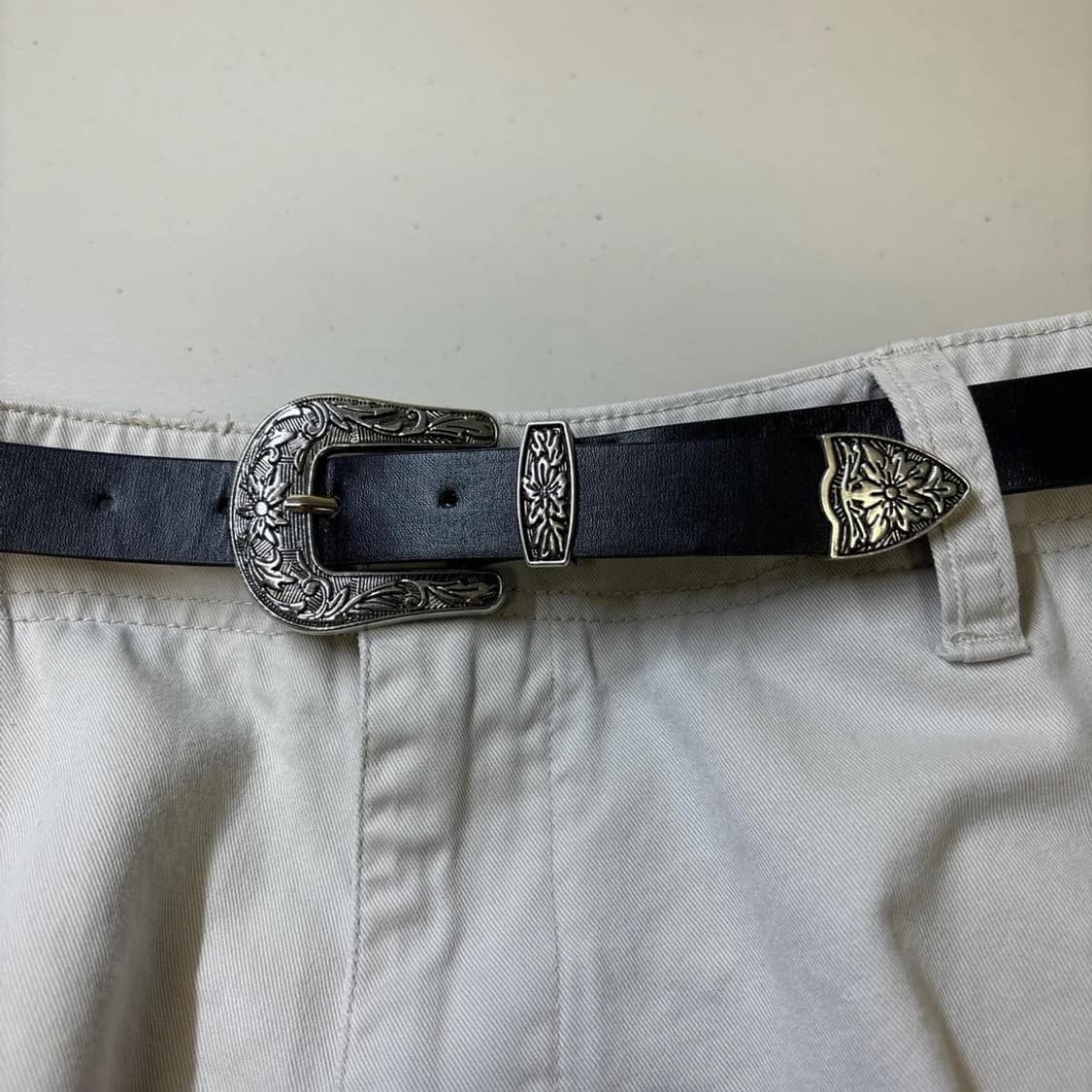 고딕 꽃무늬 버클 벨트 상품이미지5