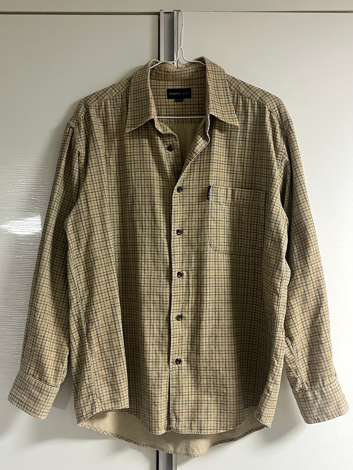 심플라이프 코듀로이 체크 셔츠 L 상품이미지2