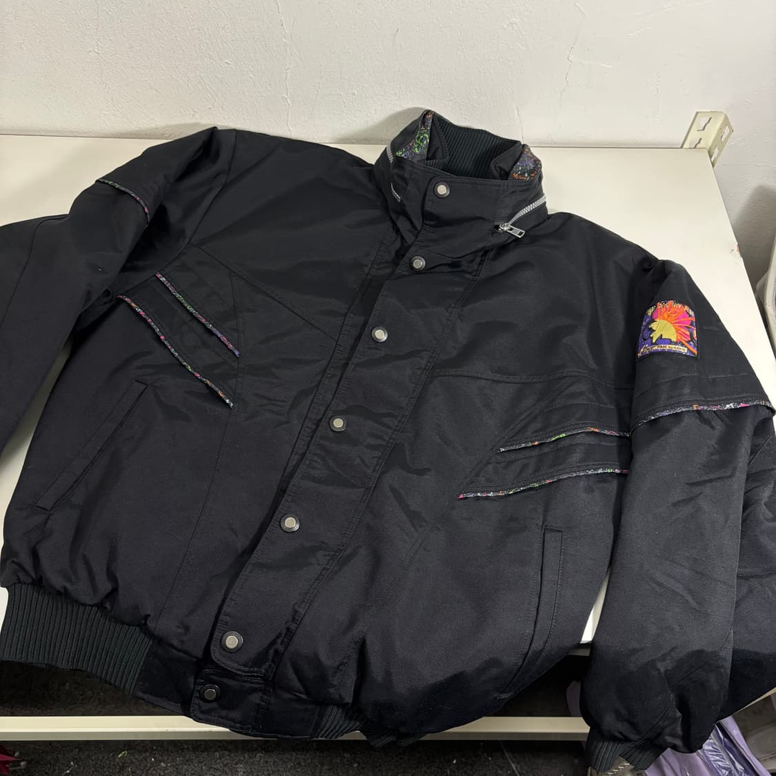 M-L 올드아식스 블랙 가오리오버핏 누빔점퍼 상품이미지1