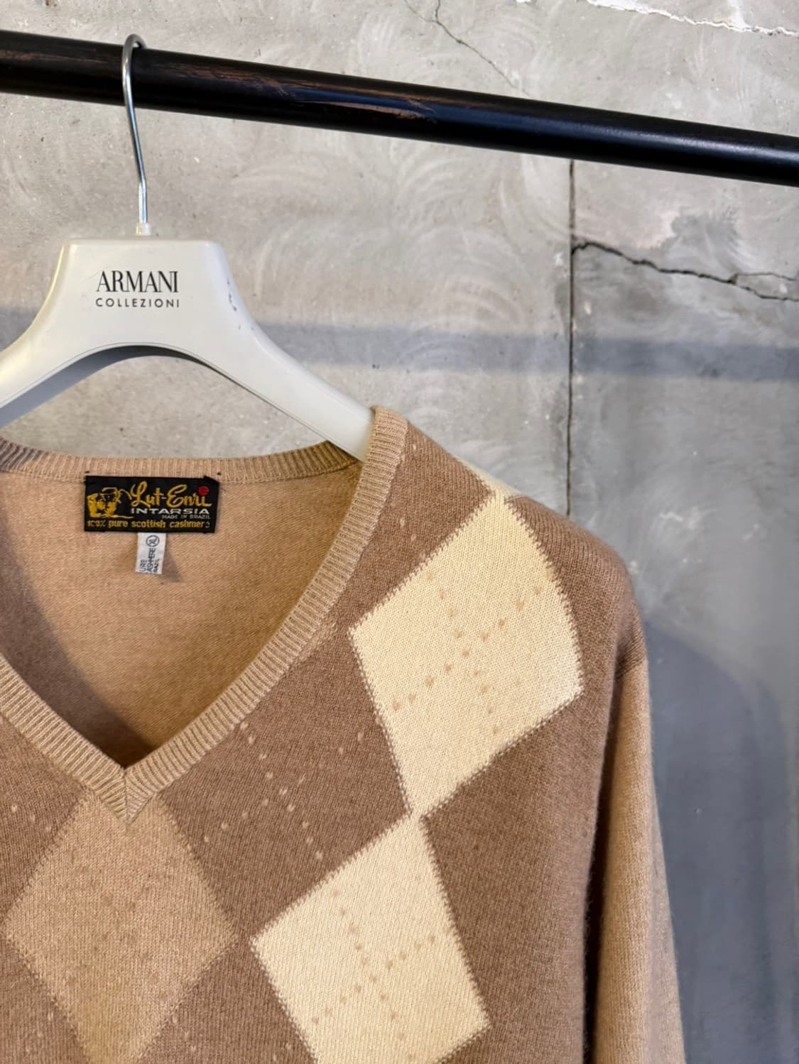 인타르시아 캐시미어 아가일 니트 100 상품이미지4