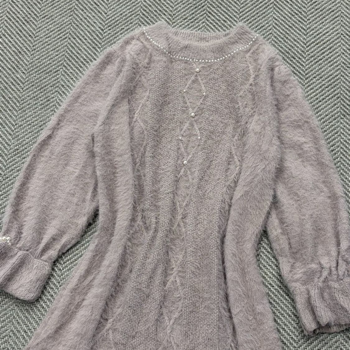 엑시즈팜 진주 니트 원피스 v2584 상품이미지3