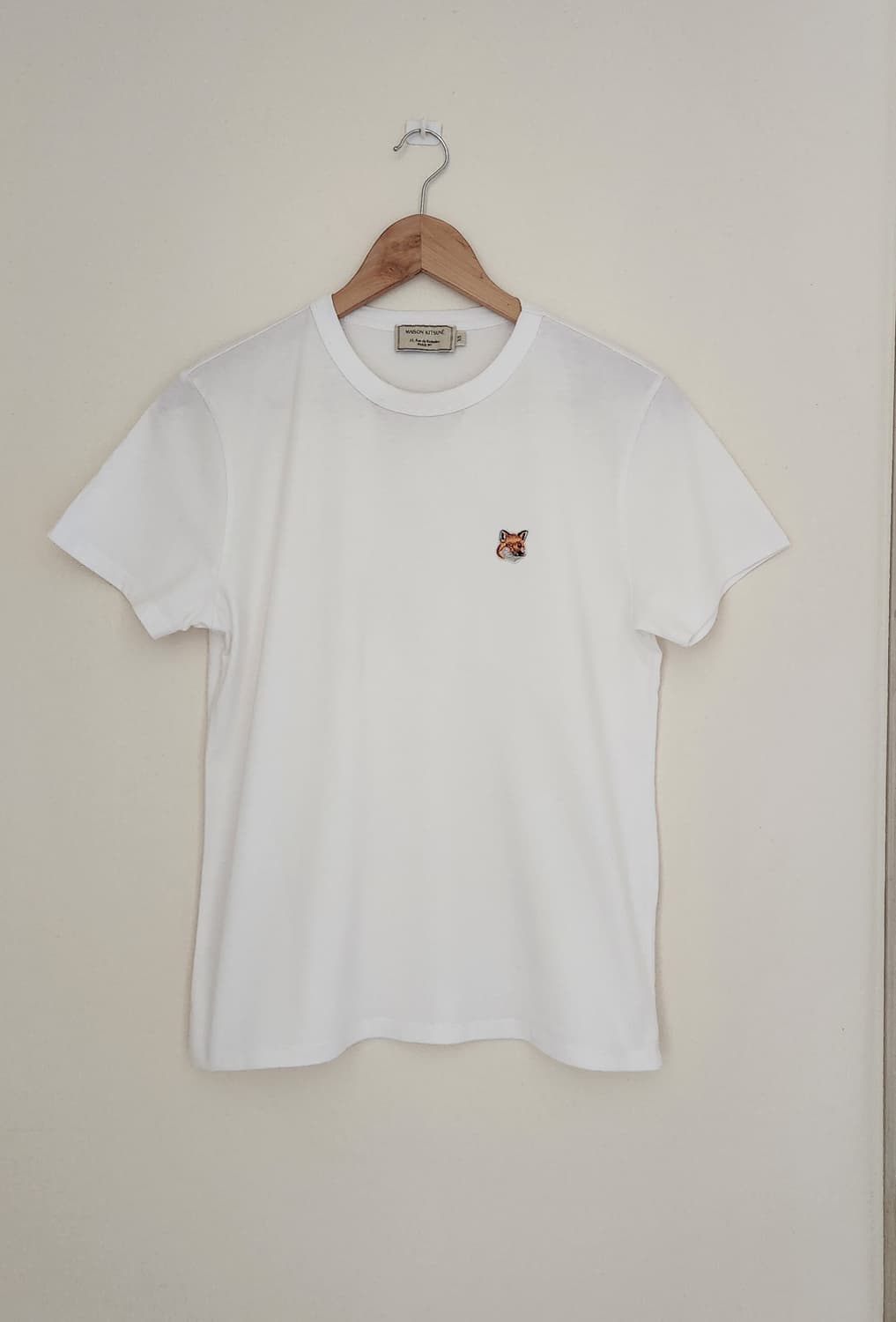 파리매장구매(정품)메종키츠네 폭스헤드 반팔 티셔츠 화이트 (XS) 공용 상품이미지1
