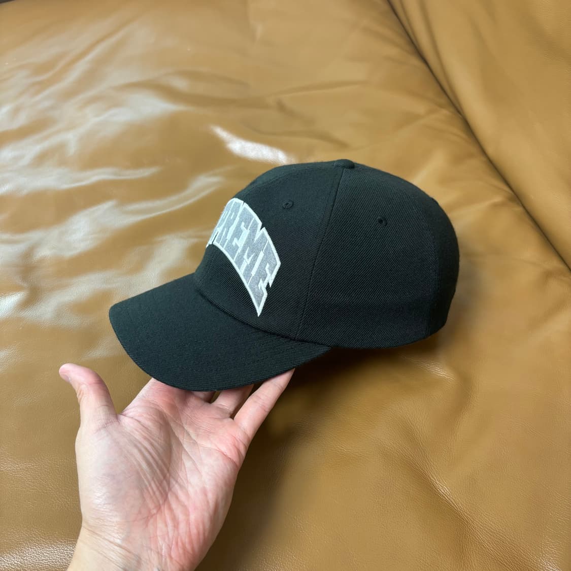 Supreme 슈프림 블랙 6패널 볼캡 모자 (Washed Black) 상품이미지4