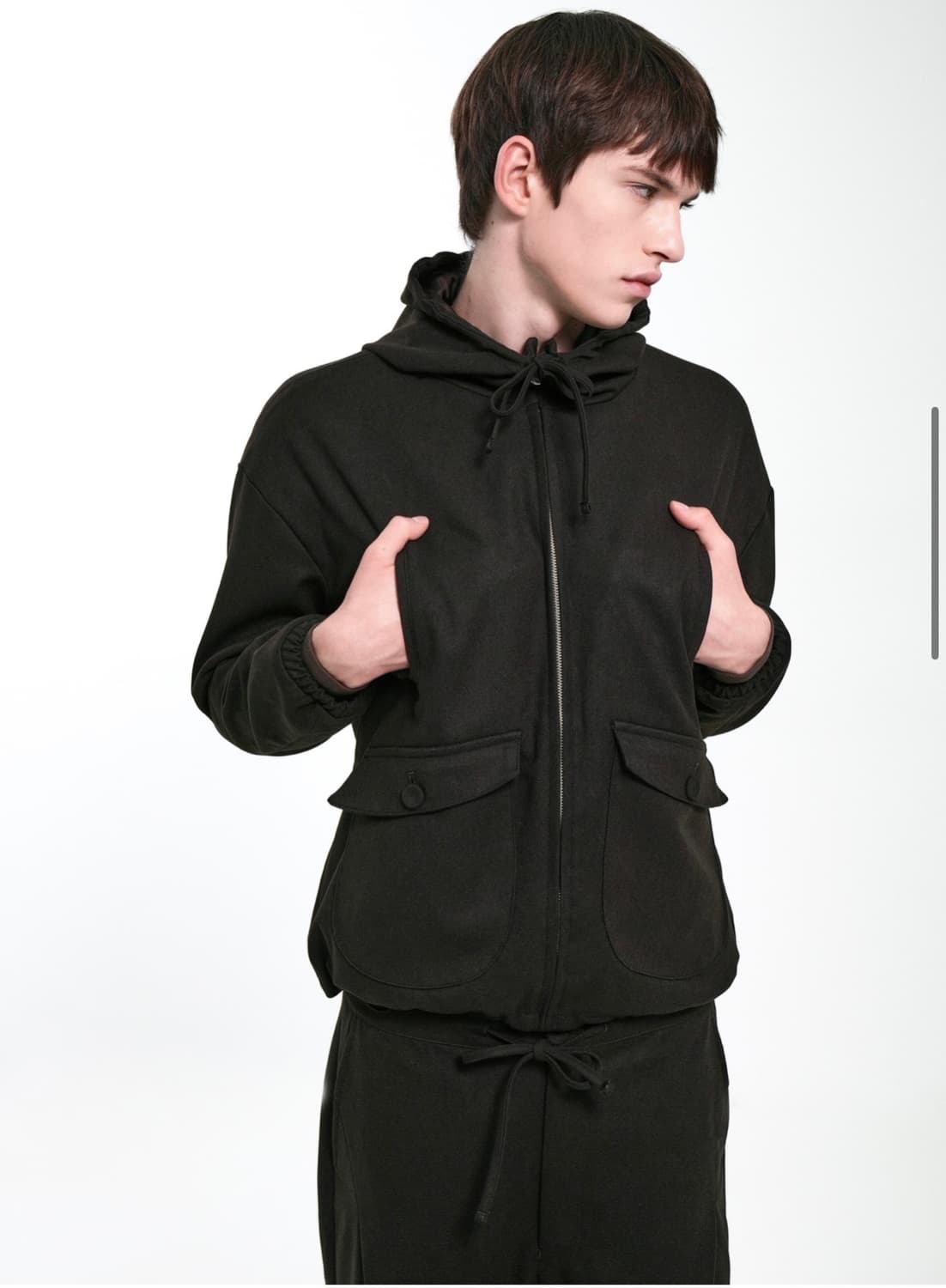 QUAD POCKET HOODED ZIP-UP (DARK BROWN) 상품이미지1