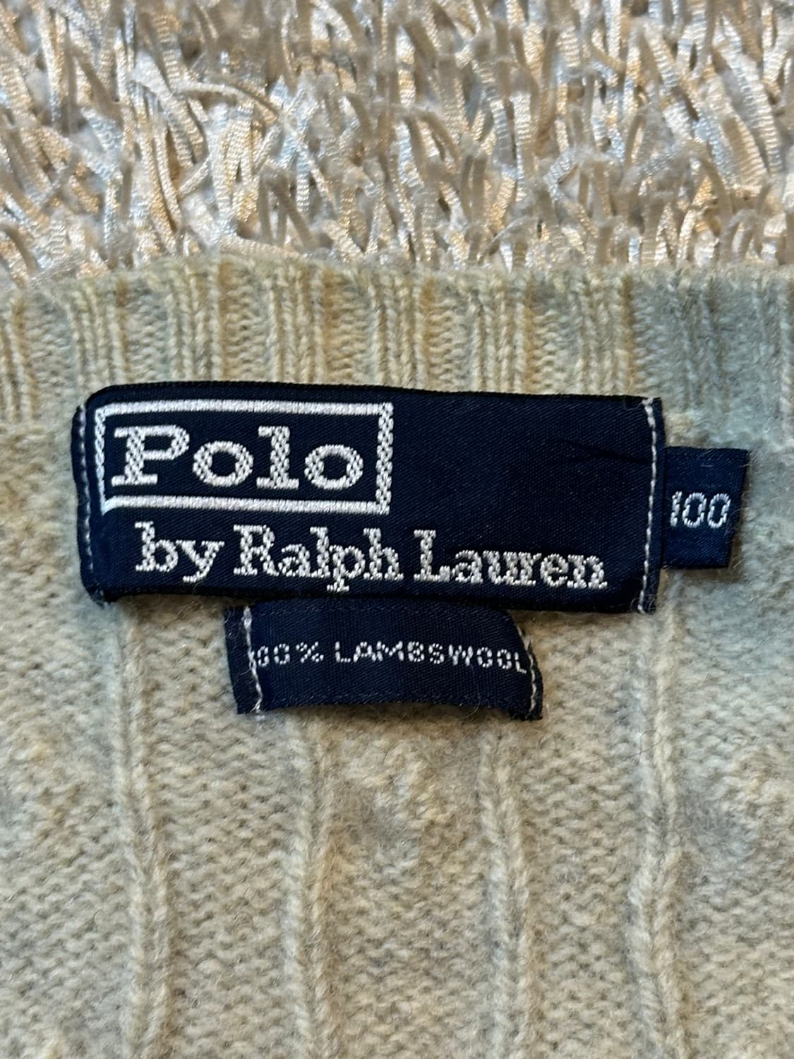 폴로 랄프로렌 네이비포니 케이블 램스울 꽈배기 니트 그레이 상품이미지5