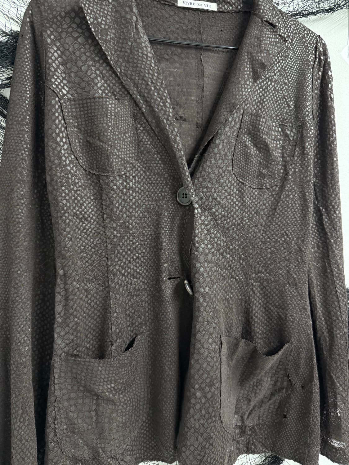 Snake pattern seethrough jacket 상품이미지5