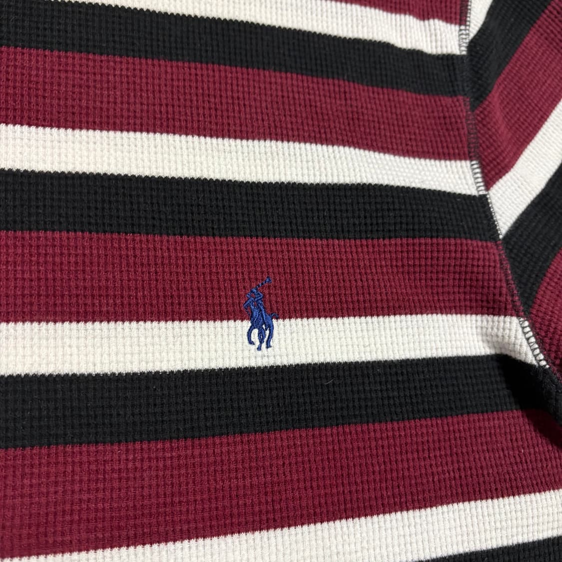 정품 폴로 랄프로렌 와플 니트 단가라 스트라이프 롱슬리브 상품이미지4