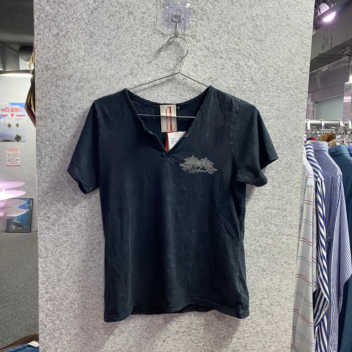 버커루 40수 빈티지 등판메쉬 헨리넥 반팔 티셔츠 B4616  상품이미지2