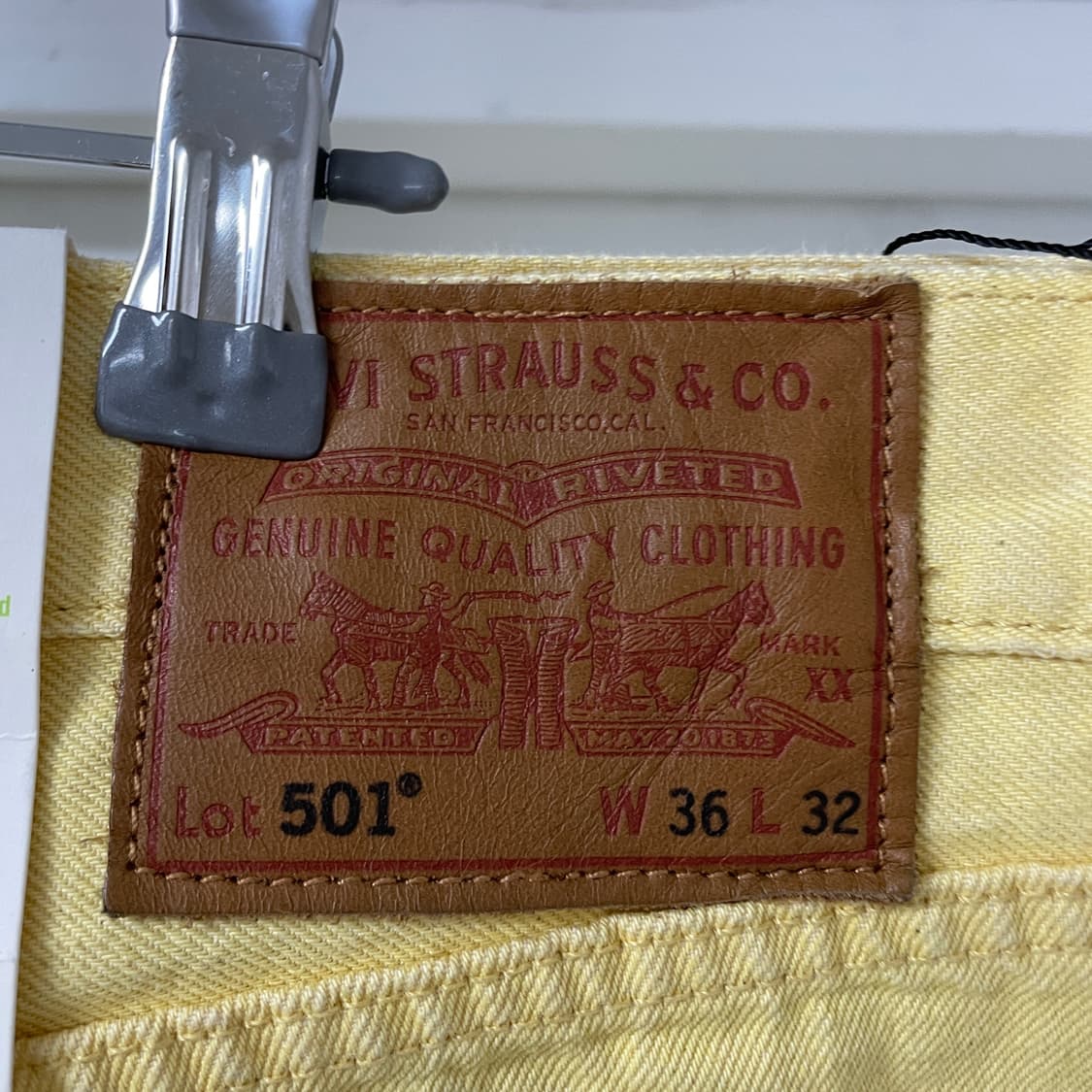 리바이스 501 옐로 데님 팬츠 W36 L32 상품이미지5