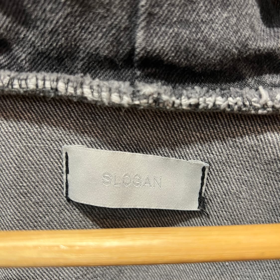 Slogan 워싱 그레이 데님 후드자켓 상품이미지3