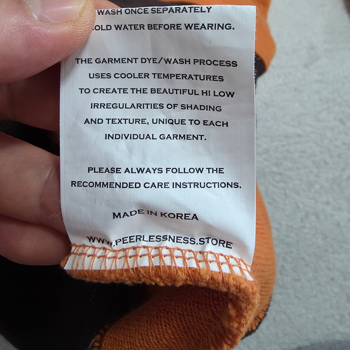 (S)PEERLESSNESS 와이어트 쿼터 풀오버 맨투맨 오렌지 상품이미지6